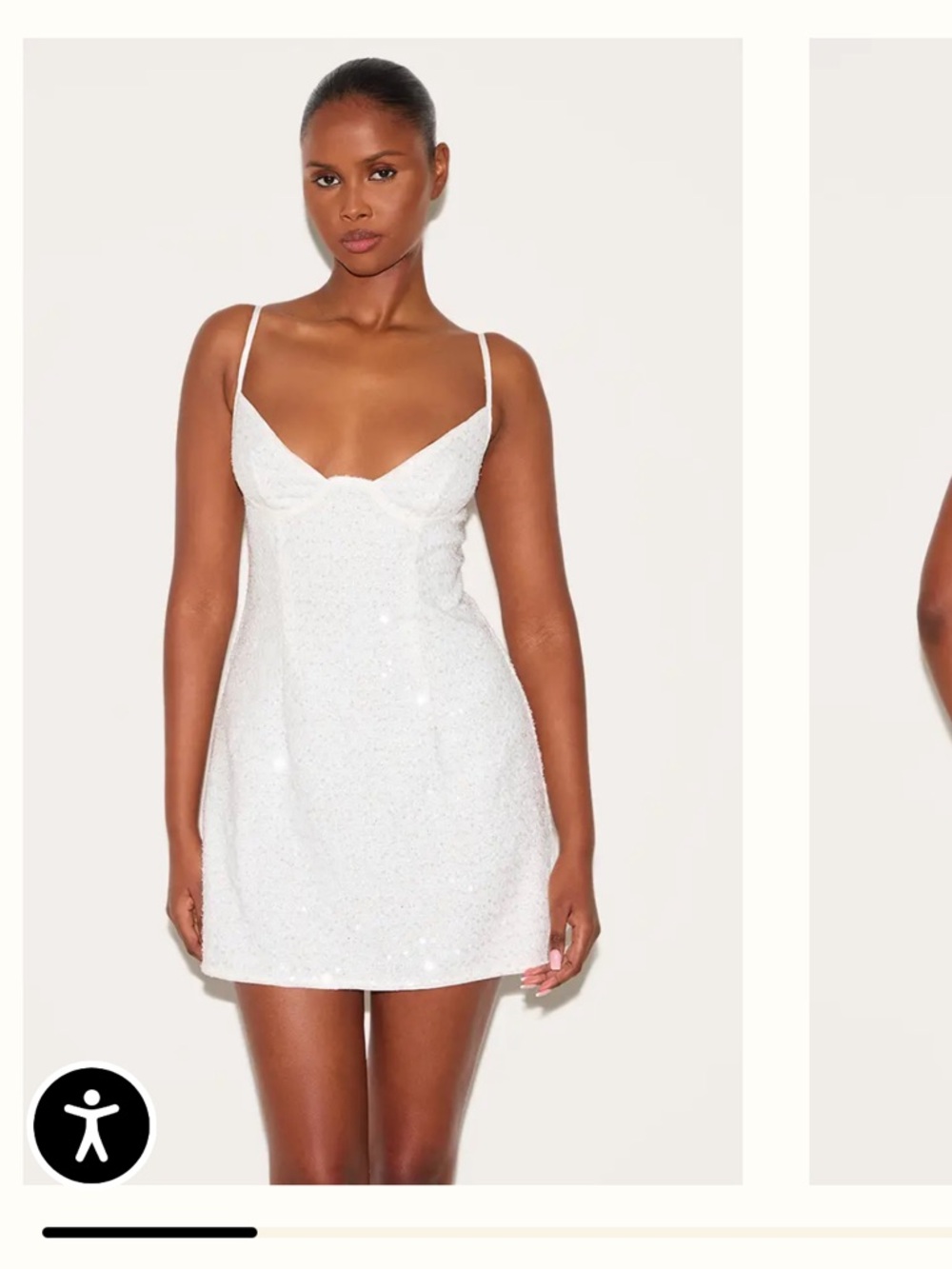 PrettyLittleThing White Sequin Corset Mini Dress